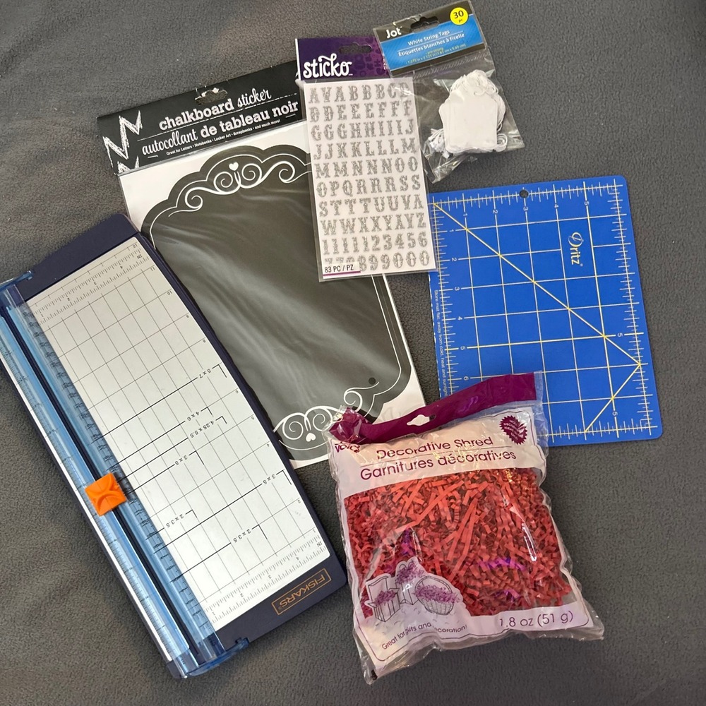 Fiskars Paper Trimmer Dritz Cutting Mat Sticko Glitter Stickers Crafting Bundle